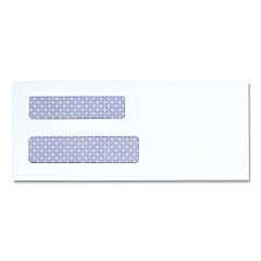 Universal Double Window Business Envelope, #8 5/8, Square Flap, Gummed Closure, 3.63 x 8.88, White, 500/Box (UNV35213)