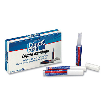 PhysiciansCare by First Aid Only Liquid Bandage, 0.017 oz Pipette, 4/Box (ACM90447)