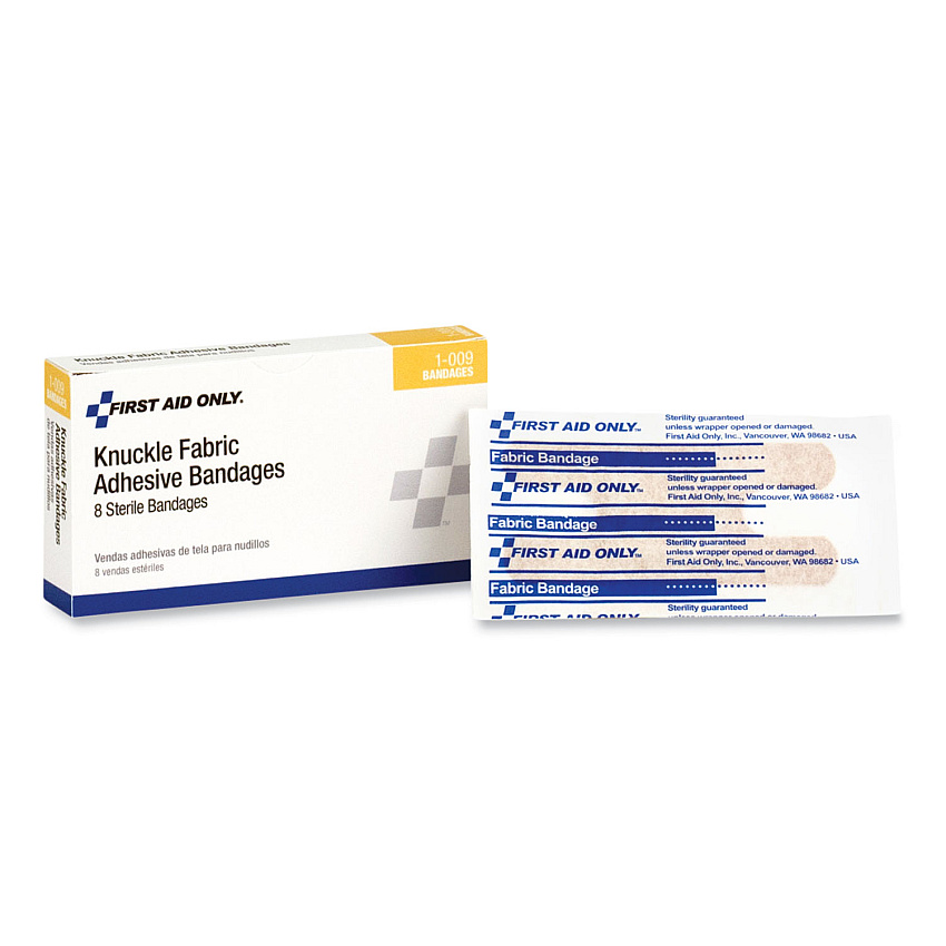 PhysiciansCare by First Aid Only First Aid Fabric Knuckle Bandages, 8/Box (FAO1009)