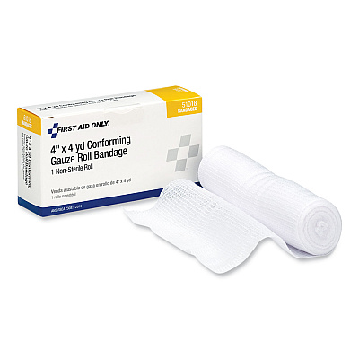 PhysiciansCare by First Aid Only First Aid Conforming Gauze Bandage, Non-Sterile, 4" Wide (FAO51018)