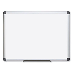 MasterVision Value Lacquered Steel Magnetic Dry Erase Board, 96 x 48, White Surface, Silver Aluminum Frame (BVCMA2107170)