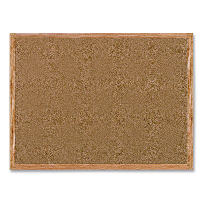 MasterVision Value Cork Bulletin Board with Oak Frame, 24 x 36, Brown Surface, Oak Frame (BVCMC070014231)