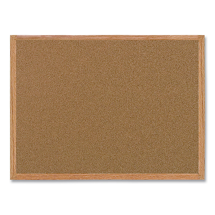 MasterVision Value Cork Bulletin Board with Oak Frame, 24 x 36, Brown Surface, Oak Frame (BVCMC070014231)