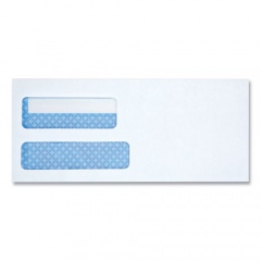 Universal Double Window Business Envelope, #10, Square Flap, Gummed Closure, 4.13 x 9.5, White, 500/Box (36103)