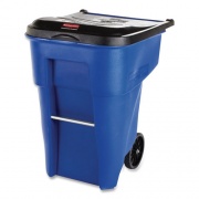 Rubbermaid Commercial Square Brute Rollout Container, 50 gal, Molded Plastic, Blue (9W27BLU)