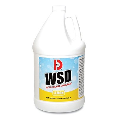 Big D Industries Water-Soluble Deodorant, Lemon Scent, 1 gal Bottle, 4/Carton (BGD1618)