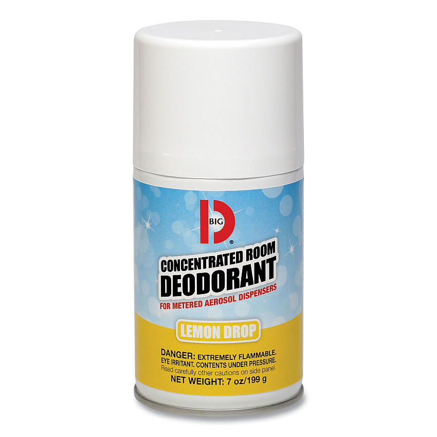 Big D Industries Metered Concentrated Room Deodorant, Lemon Scent, 7 oz Aerosol Spray, 12/Carton (BGD451)