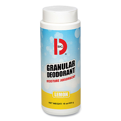 Big D Industries Granular Deodorant, Lemon, 16 oz, Shaker Can, 12/Carton (BGD150)