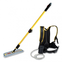 Rubbermaid Commercial Flow Finishing System, 18" Wide Nylon Head, 56" Yellow Plastic Handle (Q979)