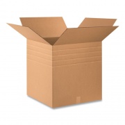 Coastwide Professional Multi-Depth Shipping Boxes, 200 lb Mullen Rated, Regular Slotted Container, 24" x 24" x 16" to 24", Brown Kraft, 15/Bundle (63242424)