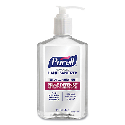 PURELL Prime Defense Advanced 85% Alcohol Gel Hand Sanitizer, 12 Oz Pump Bottle, Clean Scent (GOJ369912)