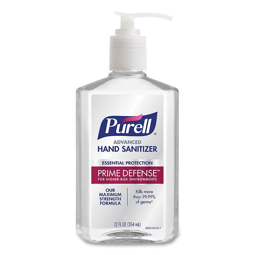 PURELL Prime Defense Advanced 85% Alcohol Gel Hand Sanitizer, 12 Oz Pump Bottle, Clean Scent (GOJ369912)