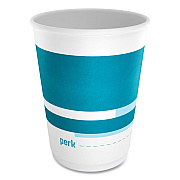 Perk Insulated Paper Hot Cups, 12 oz, White/Blue, 40/Pack (PRK59483)