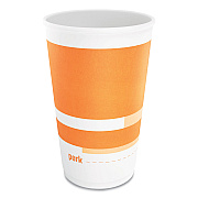 Perk Insulated Paper Hot Cups, 16 oz, White/Orange, 30/Pack (PRK59484)