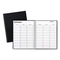 TRU RED Weekly Teacher Planner, Two-Page Spread (Nine Classes), 11 x 8.5, Black Cover (TUD5949821)