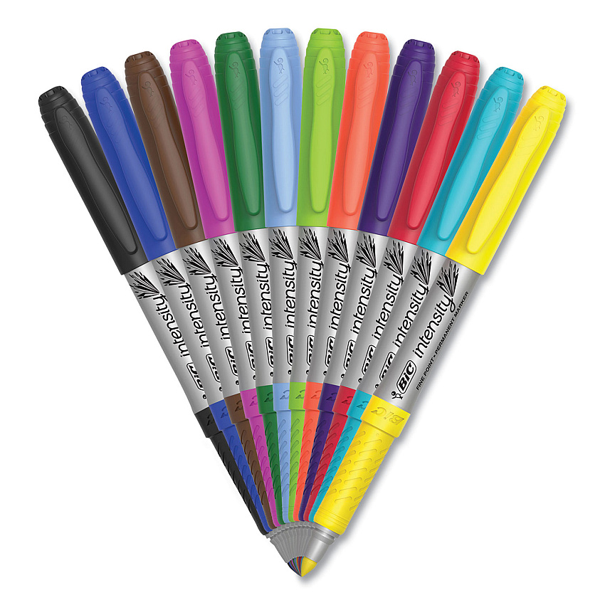 BIC Intensity Ultra Fine Tip Permanent Marker, Ultra-Fine Needle Tip, Assorted Vivid Fashion Colors, 36/Pack (BICGPMUP361AST)
