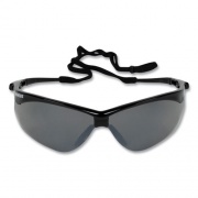 KleenGuard Nemesis Safety Glasses, Black Frame, Smoke Mirror Lens, 12/Box (20380)