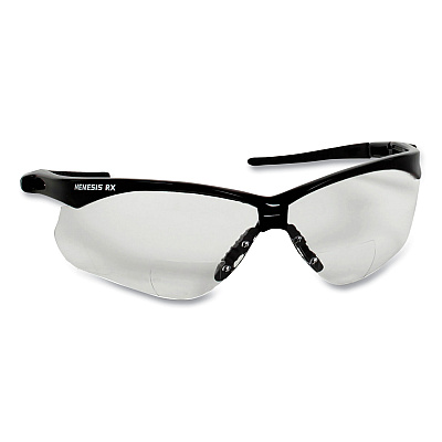 KleenGuard V60 Nemesis Rx Reader Safety Glasses, Black Frame, Clear Lens, +3.0 Diopter Strength, 6/Box (KCC28630)