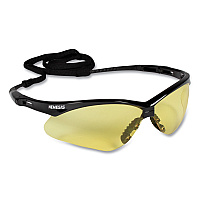 KleenGuard Nemesis Safety Glasses, Black Frame, Amber Lens, 12/Box (KCC22476)