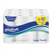 Windsoft Premium Kitchen Roll Towels, 2-Ply, 11 x 6, White, 110/Roll, 12 Rolls/Carton (12216)