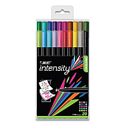BIC Intensity Porous Point Pen, Stick, Fine 0.4 mm, Assorted Ink and Barrel Colors, 20/Pack (BICBCFPA201AST)