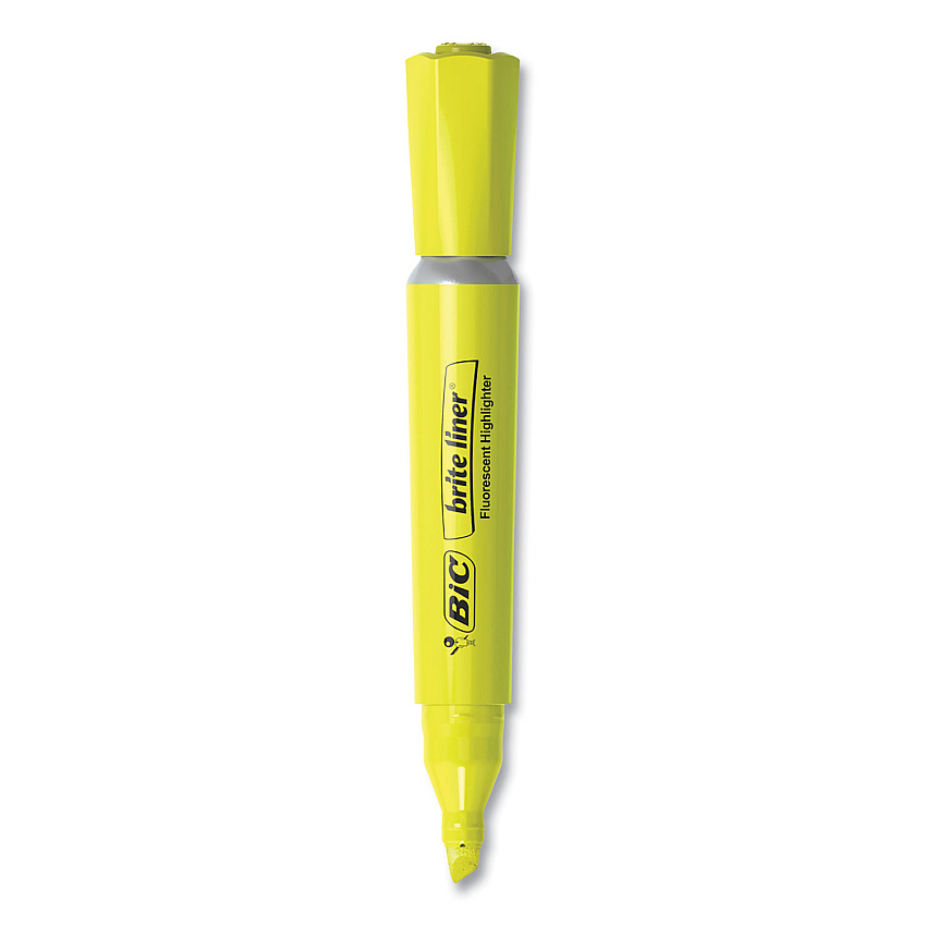 BIC Brite Liner Tank-Style Highlighter Value Pack, Assorted Ink Colors, Chisel Tip, Assorted Barrel Colors, 36/Pack (BICBLMG36AST)