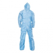 KleenGuard A65 Zipper Front Flame-Resistant Hooded Coveralls, Elastic Wrist and Ankles, 2X-Large, Blue, 25/Carton (45325)