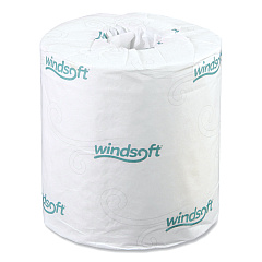 Windsoft Bath Tissue, Septic Safe, Individually Wrapped Rolls, 2-Ply, White, 500 Sheets/Roll, 48 Rolls/Carton (WIN2405)