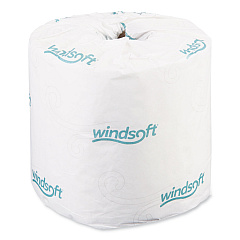 Windsoft Bath Tissue, Septic Safe, Individually Wrapped Rolls, 2-Ply, White, 400 Sheets/Roll, 24 Rolls/Carton (WIN2400)