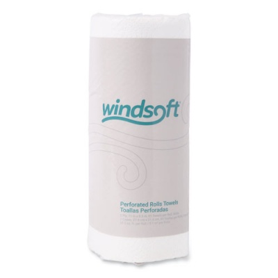 Windsoft Kitchen Roll Towels, 2-Ply, 11 x 8.5, White, 85/Roll, 30 Rolls/Carton (122085CTB)