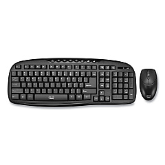 Adesso Wkb1330cb Wireless Desktop Keyboard And Mouse Combo, 2.4 Ghz Frequency/30 Ft Wireless Range, Black