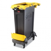 Rubbermaid Commercial Slim Jim Single-Stream Cleaning Cart Kit, 14.10 x 34.3 x 35.8, Black/Yellow (2032954)