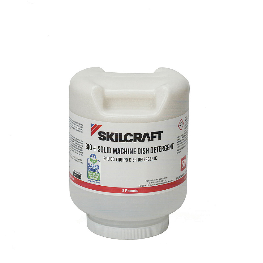 AbilityOne 7930016216646, SKILCRAFT Bio+ Dishwasher Detergent, 8 lb Bottle, 4/Carton