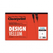 Clearprint Design Vellum Paper, 16 lb Bristol Weight, 11 x 17, Translucent White, 50/Pad (10001416)