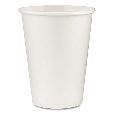 Dixie Paper Hot Cups, 12 oz, White, 50/Sleeve, 20 Sleeves/Carton (DXE2342W)