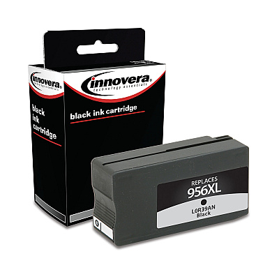 Innovera Remanufactured Black High-Yield Ink, Replacement for 956XL (IVRL0R39AN), 3,000 Page-Yield