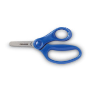Fiskars Kids/Student Scissors, Rounded Tip, 5" Long, 1.75" Cut Length, Assorted Straight Handles, 12/Pack (95017197J)
