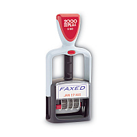COSCO 2000PLUS Model S 360 Two-Color Message Dater, 1.75 x 1, "Faxed," Self-Inking, Blue/Red (COS011032)