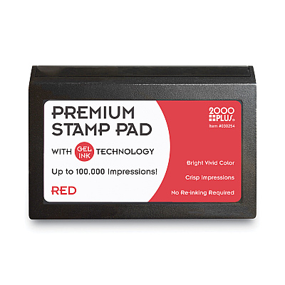 COSCO Microgel Stamp Pad for 2000 PLUS, 4.25" x 2.75", Red (COS030254)