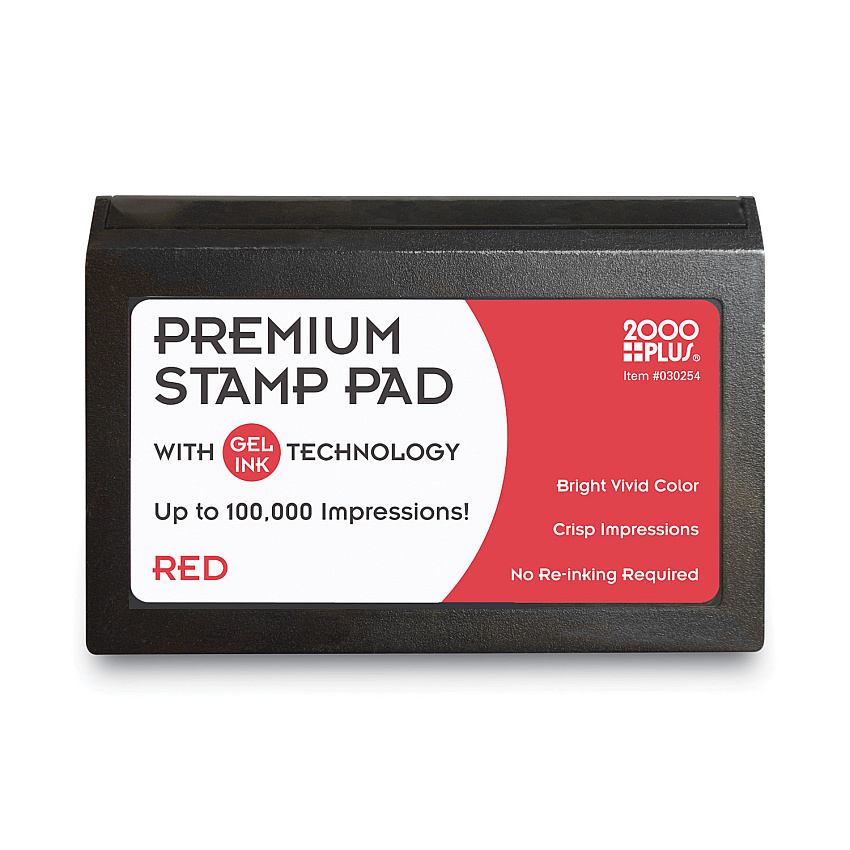 COSCO Microgel Stamp Pad for 2000 PLUS, 4.25" x 2.75", Red (COS030254)
