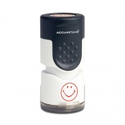ACCUSTAMP Pre-Inked Round Stamp, Smiley, 0.63" dia, Red (030725)