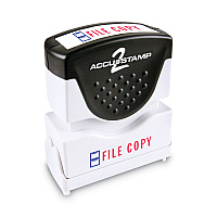 ACCUSTAMP2 Pre-Inked Shutter Stamp, Red/Blue, FILE COPY, 1.63 x 0.5 (COS035524)