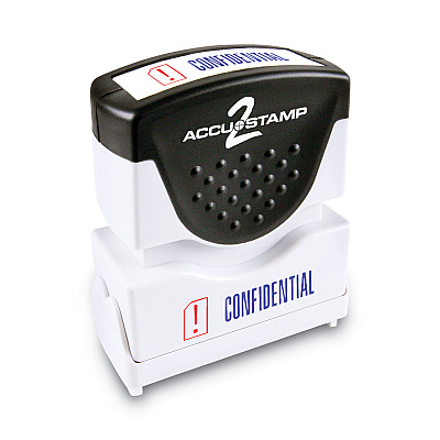 ACCUSTAMP2 Pre-Inked Shutter Stamp, Red/Blue, CONFIDENTIAL, 1.63 x 0.5 (COS035536)