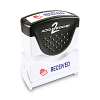 ACCUSTAMP2 Pre-Inked Shutter Stamp, Red/Blue, RECEIVED, 1.63 x 0.5 (COS035537)