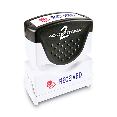 ACCUSTAMP2 Pre-Inked Shutter Stamp, Red/Blue, RECEIVED, 1.63 x 0.5 (COS035537)