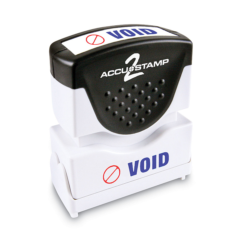 ACCUSTAMP2 Pre-Inked Shutter Stamp, Red/Blue, VOID, 1.63 x 0.5 (COS035539)