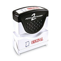 ACCUSTAMP2 Pre-Inked Shutter Stamp, Red/Blue, ORIGINAL, 1.63 x 0.5 (COS035540)