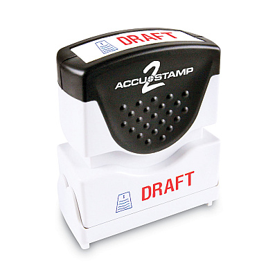 ACCUSTAMP2 Pre-Inked Shutter Stamp, Red/Blue, DRAFT, 1.63 x 0.5 (COS035542)
