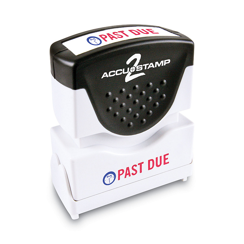 ACCUSTAMP2 Pre-Inked Shutter Stamp, Red/Blue, PAST DUE, 1.63 x 0.5 (COS035543)