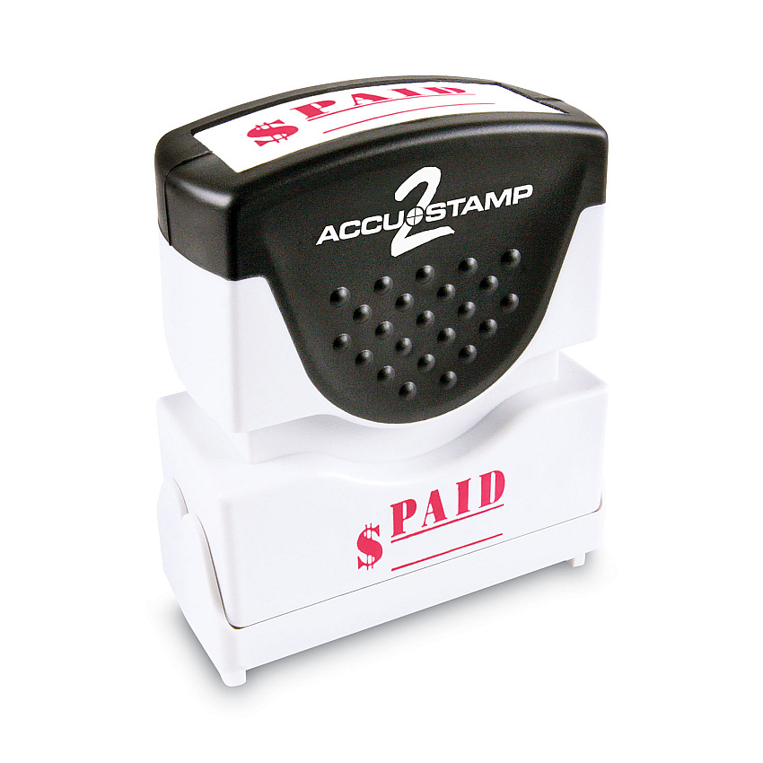 ACCUSTAMP2 Pre-Inked Shutter Stamp, Red, PAID, 1.63 x 0.5 (COS035578)
